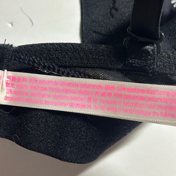 Pink Victoria's Secret Floral Daisy Plunge Padded Adjustable Bra 36C 36 C - Picture 7 of 9